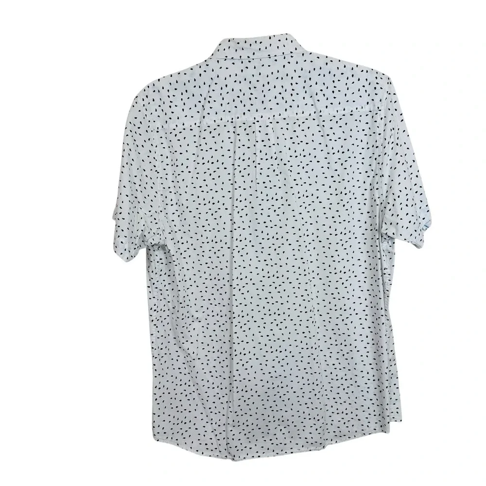 Heritage Report Collection Men‎ L Water Drop Shirt White Short Sleeve Slim Fit